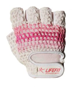 Lifefit Fitnes rukavice Knit růžovo-bílé