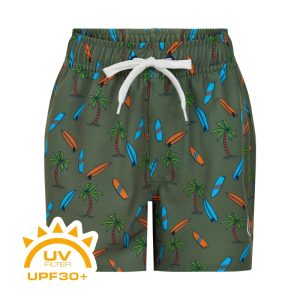 COLOR KIDS-Swim shorts short AOP-dark ivy Zelená 140