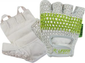 Lifefit Fitnes bílo-zelené rukavice