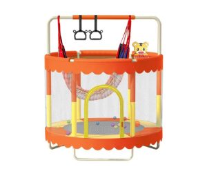 Sedco Dětská trampolína 140 cm s ochrannou sítí a vybavením - oranžová